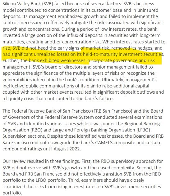 significant unrealized losses on its held-to-maturity investment securities. 