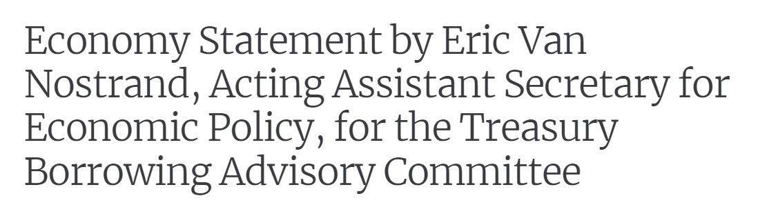 Economy Statement by Eric Van Nostrand, Acting Assistant Secretary for Economic Policy, for the Treasury Borrowing Advisory Committee