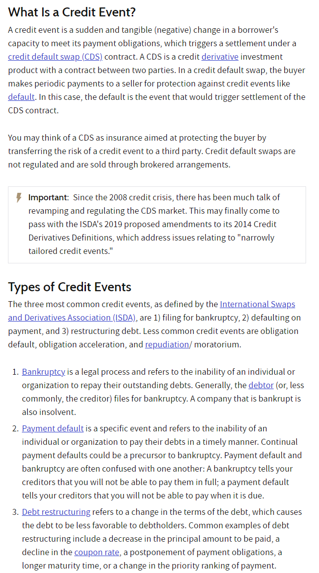 What Is a Credit Event?