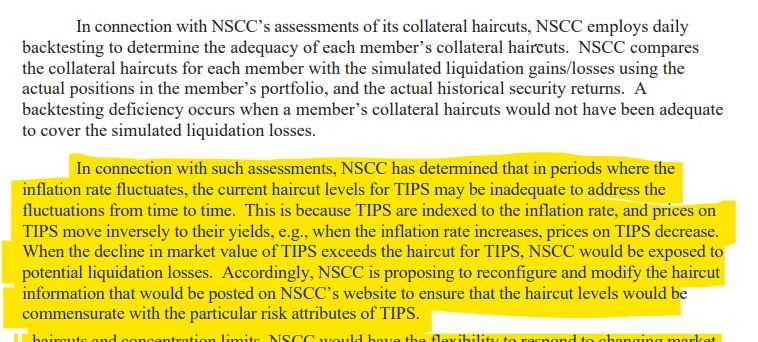 NSCC has determined that in periods where the inflation rate fluctuates, the current haircut levels for TIPS may be inadequate to address the fluctuations from time to time.