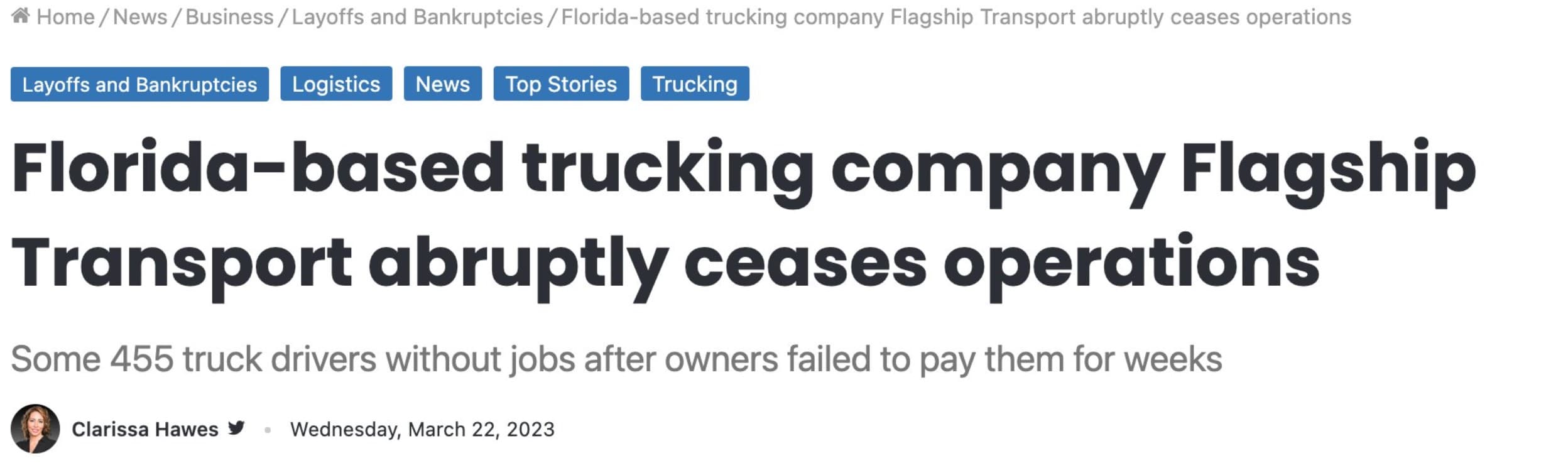 455 out of work when Florida operator shuts down 