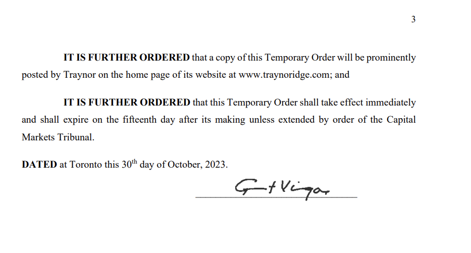 TEMPORARY ORDER Subsections 127(1) & 127(5.1)