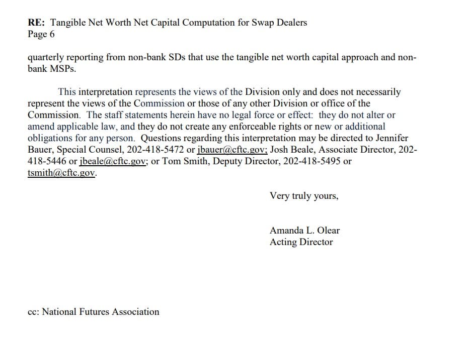 CFTC Staff Letter No. 21-15
