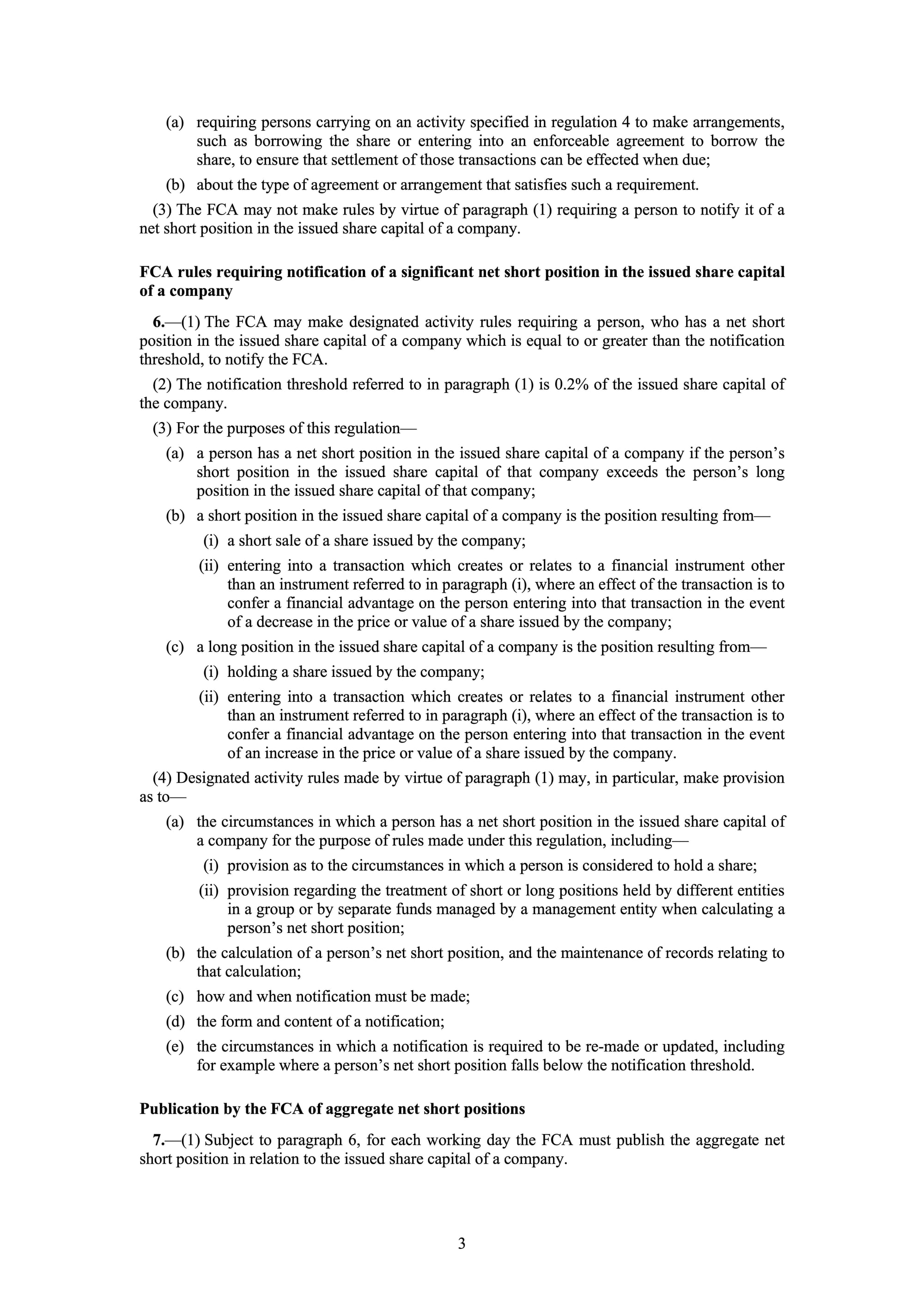 UK - DRAFT - SHORT SELLING RULE PAGE 3