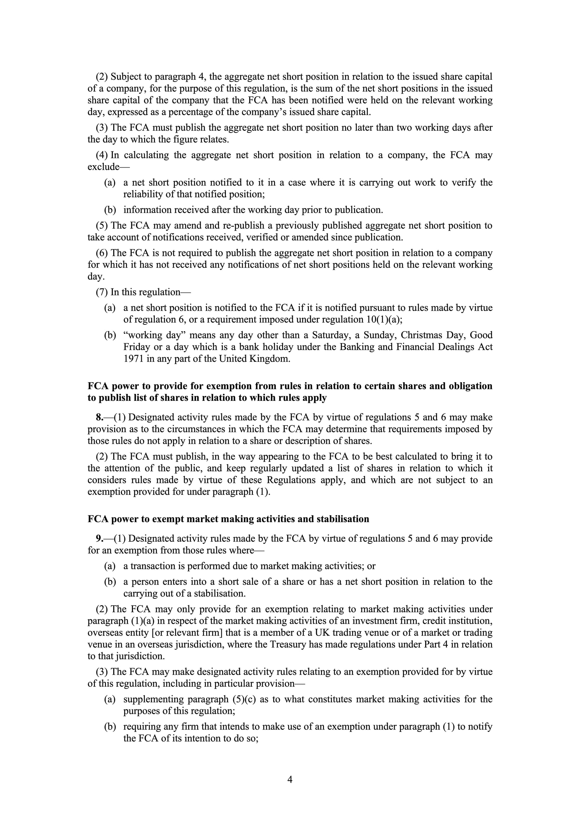 UK - DRAFT - SHORT SELLING RULE PAGE 4