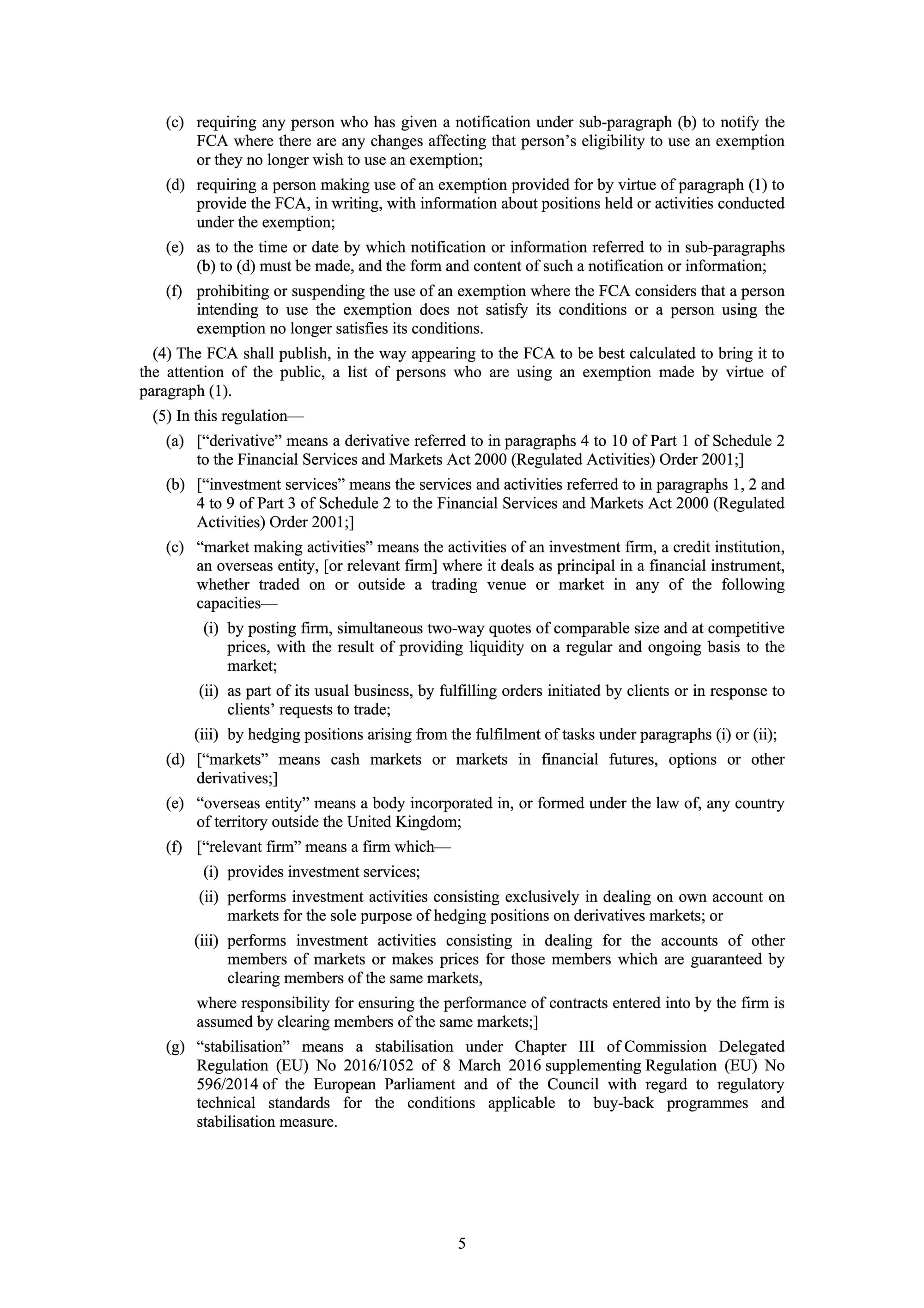 UK - DRAFT - SHORT SELLING RULE PAGE 5