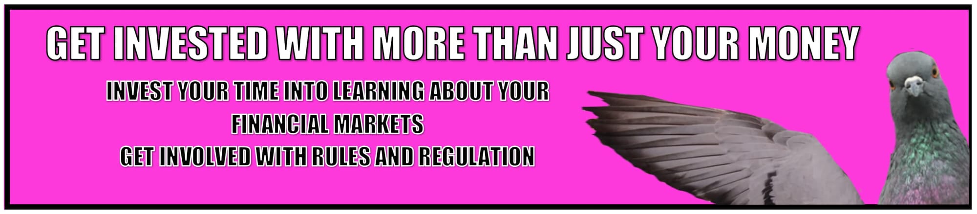 HEADER - GET INVESTED WITH MORE THAN JUST YOUR MONEY - INVEST YOUR TIME INTO LEARNING ABOUT YOUR FINANCIAL MARKETS