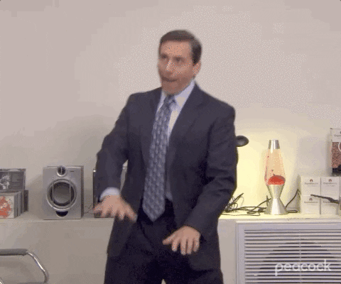 GIF - MICHAEL SCOTT FROM THE OFFICE HAPPY DANCING