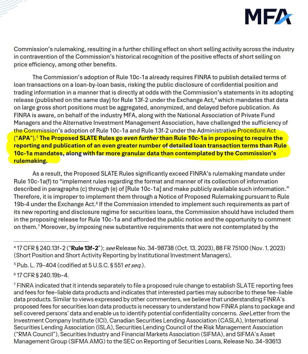 The Proposed SLATE Rules go even further than Rule 10c-1a in proposing to require the reporting and publication of an even greater number of detailed loan transaction terms than Rule 10c-1a mandates, along with far more granular data than contemplated by the Commission’s rulemaking.