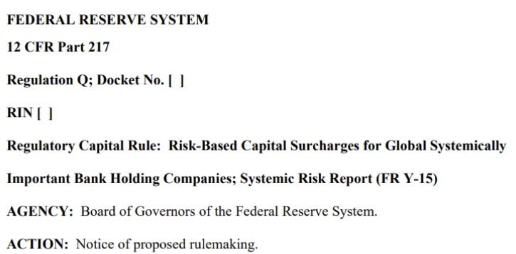 Proposal OPEN for comment that would make certain adjustments to the calculation of the capital surcharge for the largest and most complex banks, measuring a bank's systemic importance averaged over the entire year, instead of only at the year-end.