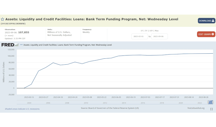 Liquidity Fairy Alert! Up and up it goes! Bank Term Funding Program usage above $100B for the 14th consecutive week! ($107.855B vs $107.527B 8/30).