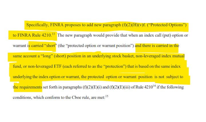 The exception FINRA want to insert.