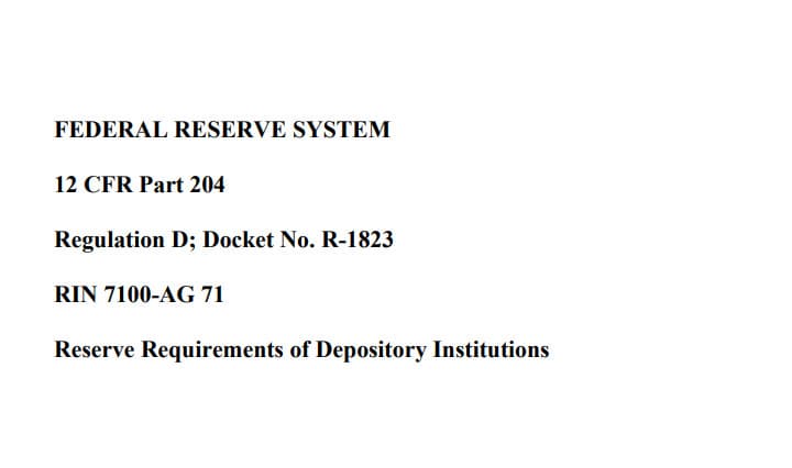 Reserve requirements for depository institutions