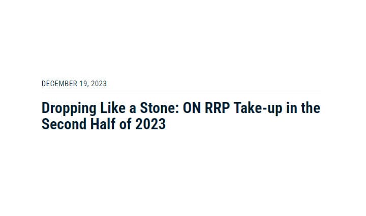 Dropping Like a Stone: ON RRP Take-up in the Second Half of 2023