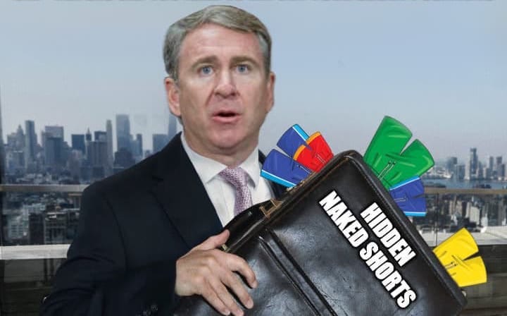 HEADER: IMAGE OF WALL STREET PARTICIPANT HOLDING A SUITCASE OF "HIDDEN NAKED SHORTS" 
