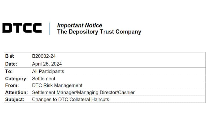 On April 30, 2024 DTC will implement changes to modify collateral value for certain securities.