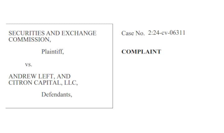 SEC Complaint against Andrew Left