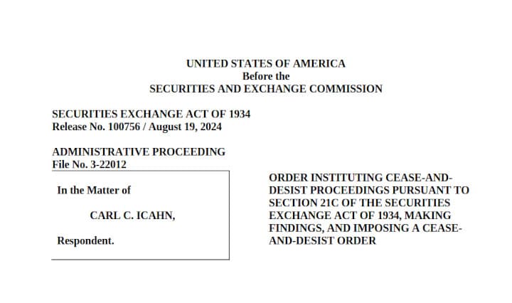 SEC Charges Carl Icahn and Icahn Enterprises L.P.