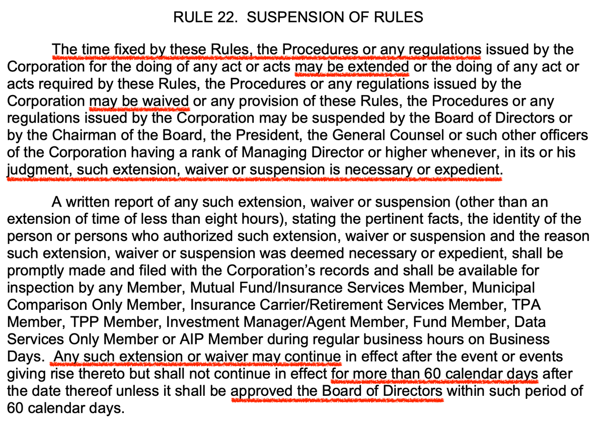 NSCC Rule 22 For Throwing Out Rules, Procedures, and/or Regulations